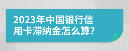 2023年中国银行信用卡滞纳金怎么算？