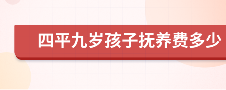 四平九岁孩子抚养费多少