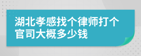 湖北孝感找个律师打个官司大概多少钱
