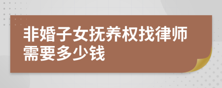 非婚子女抚养权找律师需要多少钱