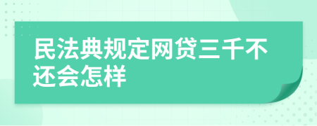 民法典规定网贷三千不还会怎样