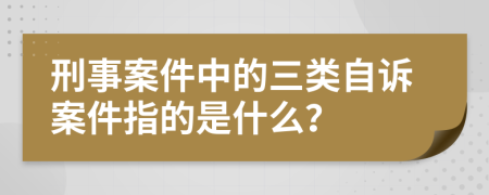 刑事案件中的三类自诉案件指的是什么？