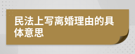 民法上写离婚理由的具体意思