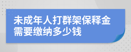 未成年人打群架保释金需要缴纳多少钱