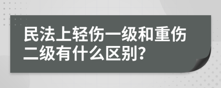 民法上轻伤一级和重伤二级有什么区别？