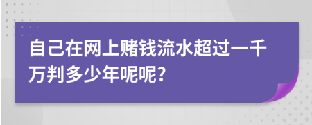 自己在网上赌钱流水超过一千万判多少年呢呢?