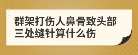 群架打伤人鼻骨致头部三处缝针算什么伤