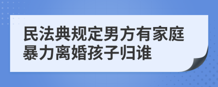 民法典规定男方有家庭暴力离婚孩子归谁