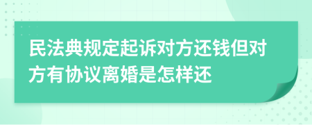 民法典规定起诉对方还钱但对方有协议离婚是怎样还