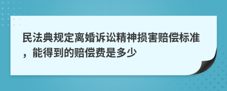 民法典规定离婚诉讼精神损害赔偿标准，能得到的赔偿费是多少