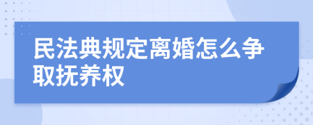 民法典规定离婚怎么争取抚养权