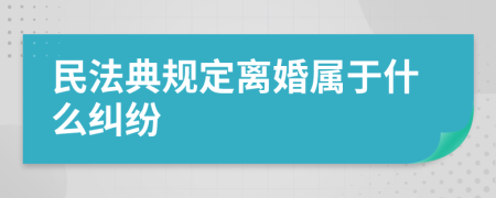 民法典规定离婚属于什么纠纷