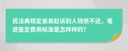 民法典规定弟弟起诉别人钱债不还，笔迹鉴定费用标准是怎样样的？