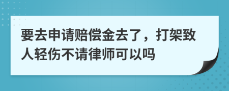 要去申请赔偿金去了，打架致人轻伤不请律师可以吗