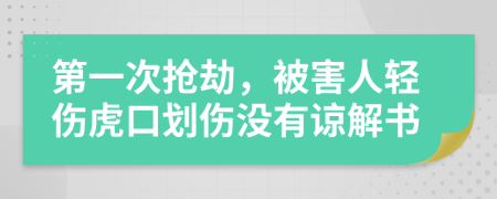 第一次抢劫，被害人轻伤虎口划伤没有谅解书