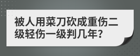 被人用菜刀砍成重伤二级轻伤一级判几年？