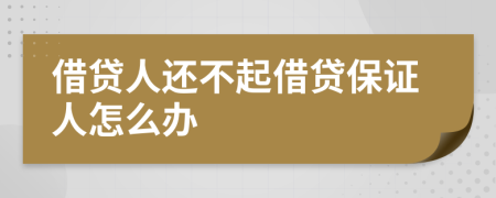 借贷人还不起借贷保证人怎么办