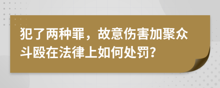 犯了两种罪，故意伤害加聚众斗殴在法律上如何处罚？