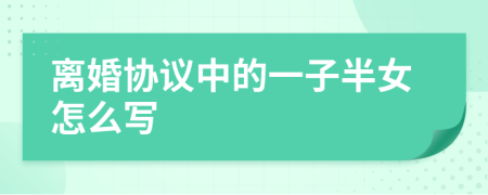 离婚协议中的一子半女怎么写