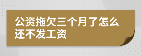 公资拖欠三个月了怎么还不发工资