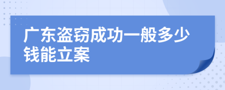 广东盗窃成功一般多少钱能立案