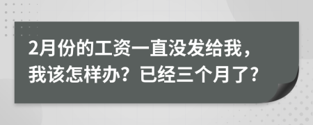 2月份的工资一直没发给我，我该怎样办？已经三个月了?