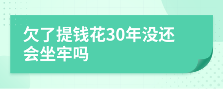 欠了提钱花30年没还会坐牢吗