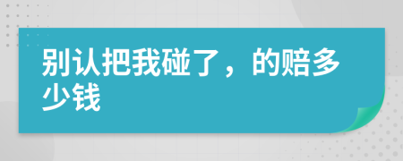 别认把我碰了，的赔多少钱