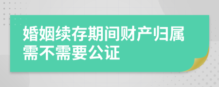 婚姻续存期间财产归属需不需要公证