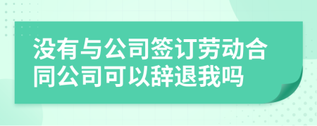 没有与公司签订劳动合同公司可以辞退我吗