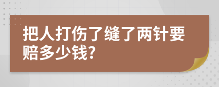 把人打伤了缝了两针要赔多少钱?