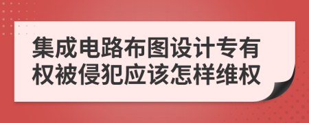 集成电路布图设计专有权被侵犯应该怎样维权