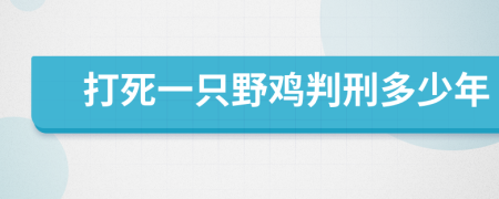 打死一只野鸡判刑多少年