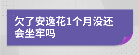 欠了安逸花1个月没还会坐牢吗