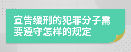 宣告缓刑的犯罪分子需要遵守怎样的规定