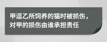 甲逗乙所饲养的猫时被抓伤，对甲的损伤由谁承担责任