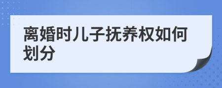 离婚时儿子抚养权如何划分