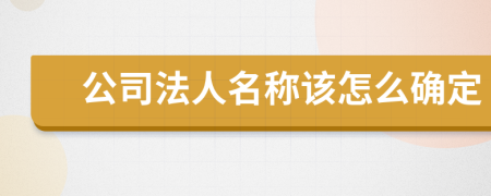 公司法人名称该怎么确定