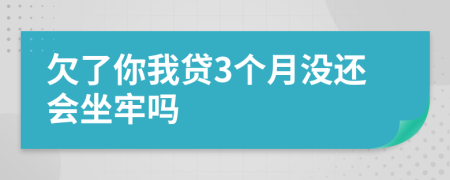 欠了你我贷3个月没还会坐牢吗