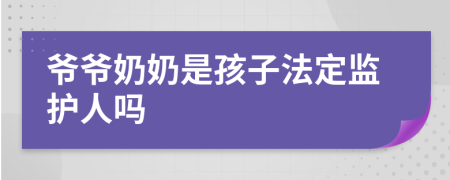 爷爷奶奶是孩子法定监护人吗