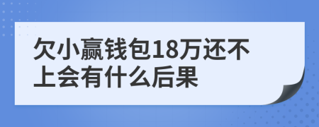 欠小赢钱包18万还不上会有什么后果