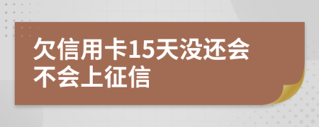 欠信用卡15天没还会不会上征信