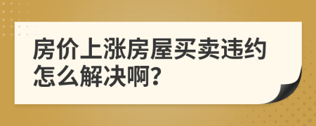 房价上涨房屋买卖违约怎么解决啊？