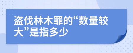 盗伐林木罪的“数量较大”是指多少