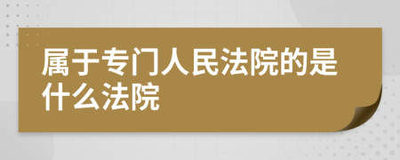 属于专门人民法院的是什么法院