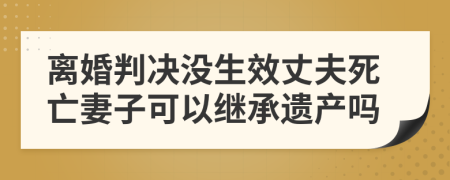 离婚判决没生效丈夫死亡妻子可以继承遗产吗