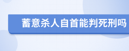 蓄意杀人自首能判死刑吗