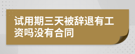 试用期三天被辞退有工资吗没有合同