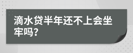 滴水贷半年还不上会坐牢吗？