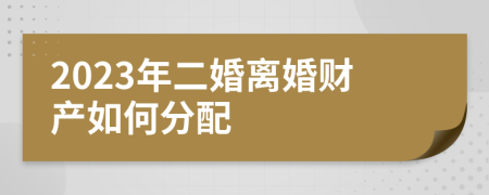 2023年二婚离婚财产如何分配